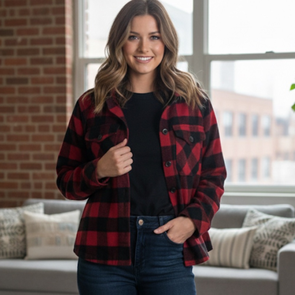 YMI Red and Black Checkered Jacket size Small